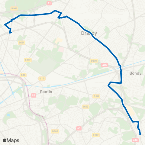 RATP Le Bourget-RER - Lycée Eugene Delacroix map