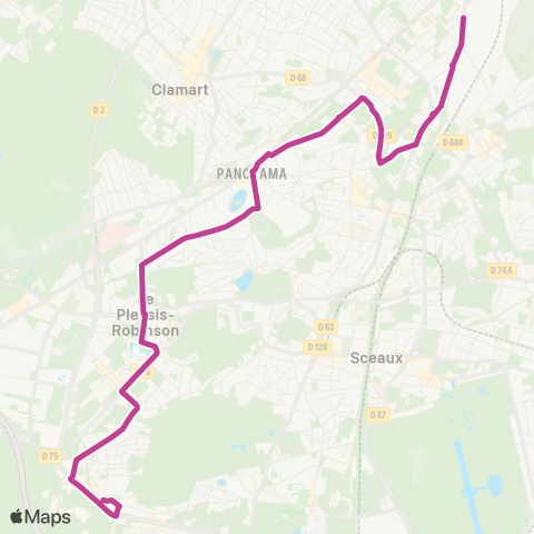 RATP Pierre Semard - Châtillon-Montrouge ↔ Lycée Polyvalent map