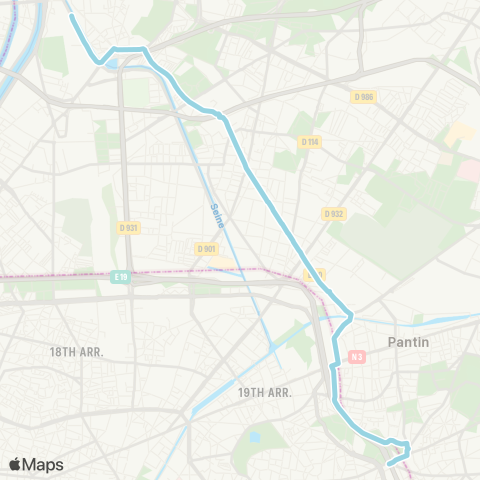 RATP (Pte des Lilas - St-Denis RER) - St-Denis RER map