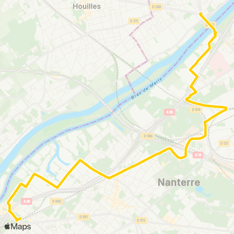 RATP Pont de Bezons - Rueil-Malmaison RER map