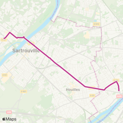 RATP Pont de Bezons - Gare de Maisons-Laffitte-RER map