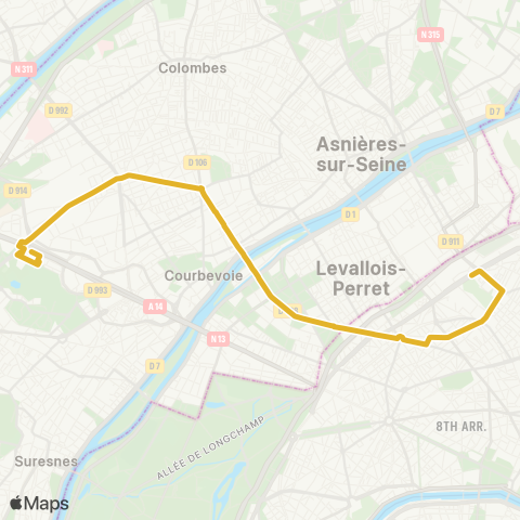 RATP Pte de Champerret-Metro - Rueil - Ville map