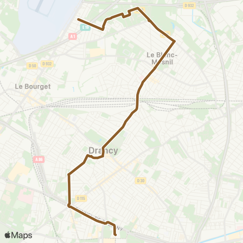 RATP Bobigny - Pablo Picasso - Musee de l'Air et de l'Espace map