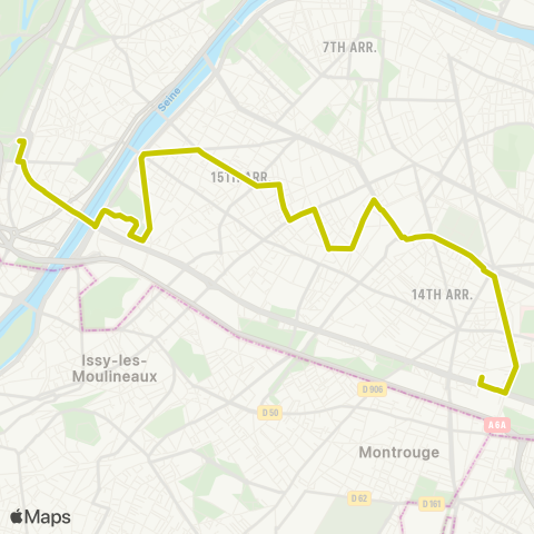 RATP Montsouris-Tombe Issoire - Hôp. Europeen Georges Pompidou map