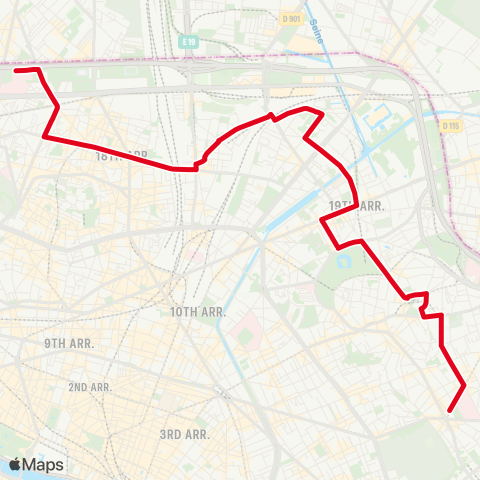 RATP Gambetta - Porte de Montmartre map