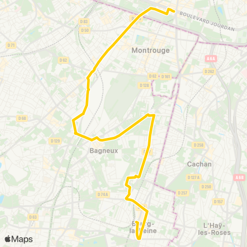 RATP (Montrouge - Bourg-la-Reine RER) - Bourg-la-Reine RER map