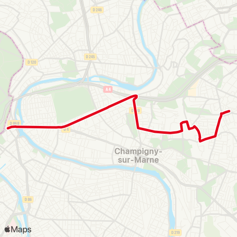 RATP Joinvillle le Pont-RER - Gare de Villiers s/ Marne map