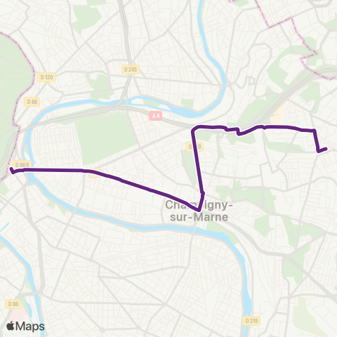 RATP Joinville le Pont-RER - Gare de Villiers s/ Marne map