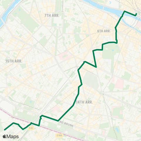 RATP Vanves-Lycée Michelet - Chatelet map