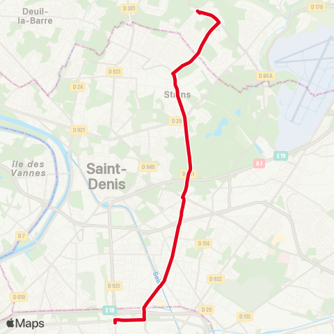 RATP Pte de la Chapelle-Metro - Garges les Gonesse-RER map