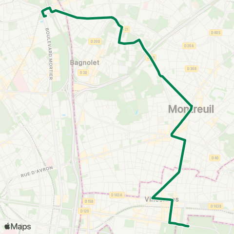 RATP Pte des Lilas-Metro - Château de Vincennes map