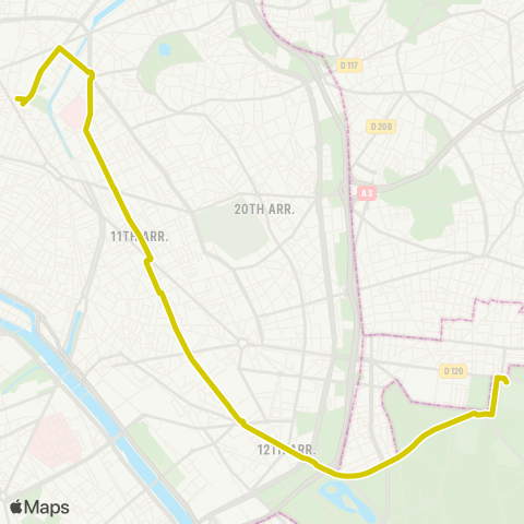 RATP Gare du Nord - Château de Vincennes map