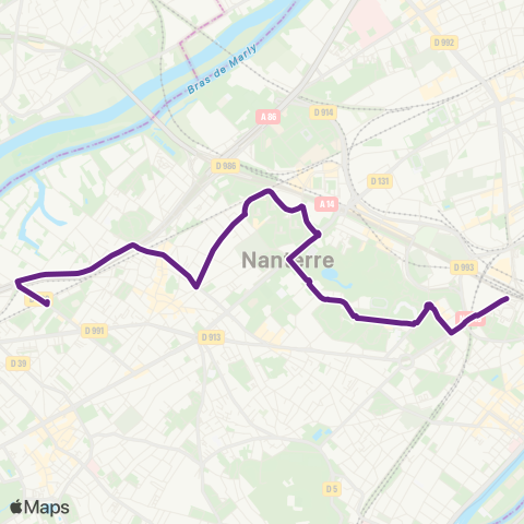 RATP La Défense-Metro-RER-Tramway - Cité du Vieux Pont map