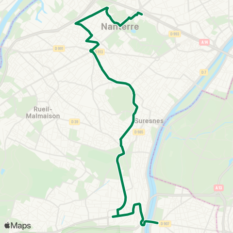 RATP Pont de Sevres-Metro - Nanterre-Préf. RER map