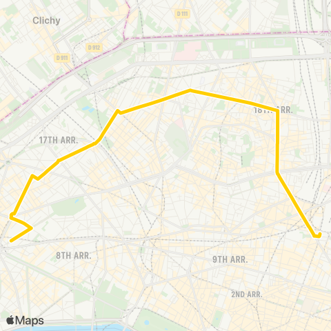 RATP Gare de l'E. - CDG - Etoile map