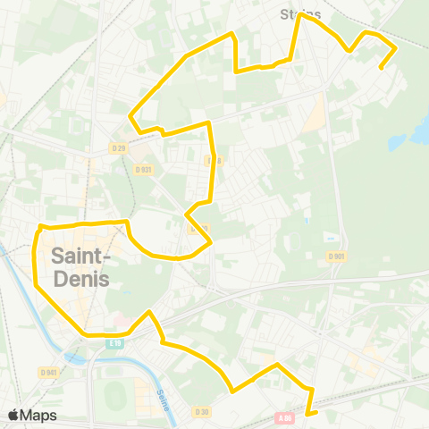 RATP La Courneuve - Aubervilliers RER - Mairie de Stains map