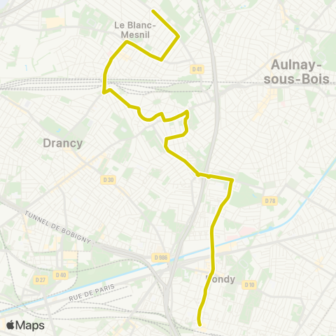 RATP Rosny 2 - N. - Pl. de la Liberation-Blanc Mesnil map