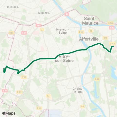 RATP Bourg-la-Reine RER - Hôp. Henri Mondor map