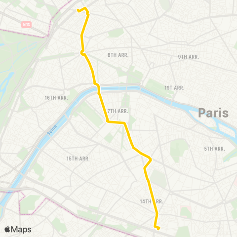 RATP Gare Montparnasse - Porte de Champerret map