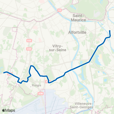 RATP La Croix de Berny-RER - St-Maur - Creteil RER map