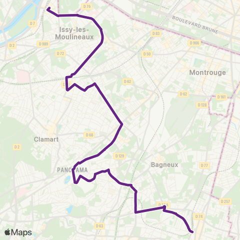 RATP Issy - Val de Seine RER - Bourg-la-Reine RER map