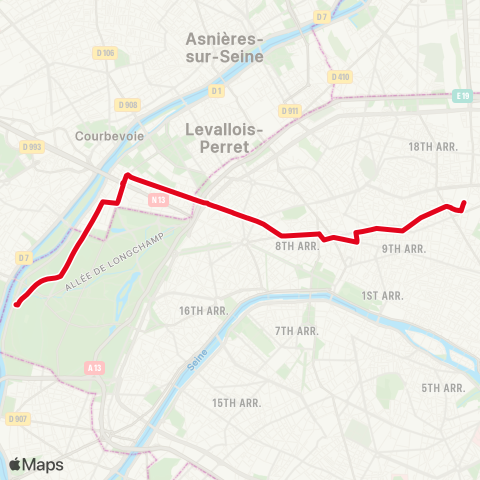 RATP Gare du Nord - Bagatelle map