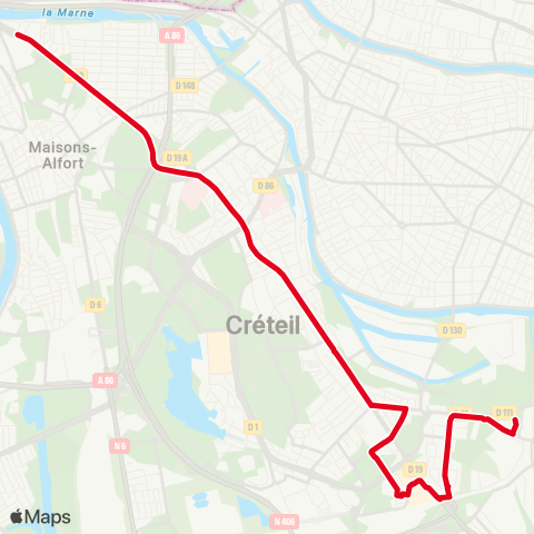 RATP École Veterinaire de Maisons-Alfort - Sucy-Bonneuil RER map