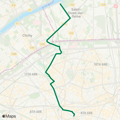 RATP Opera - Clichy - Victor Hugo map