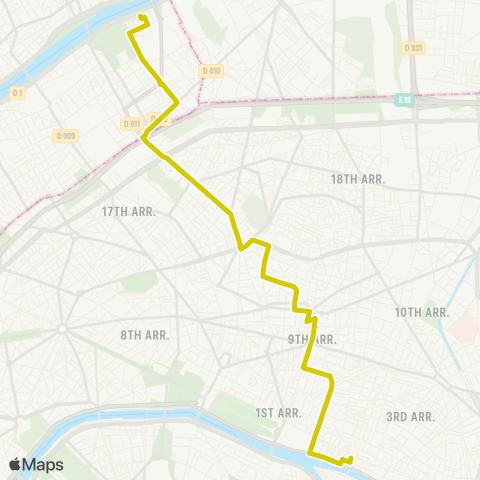 RATP Hôtel de Ville de Paris - Clichy - Berges de Seine map