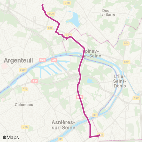 RATP Pte de Clichy-Metro - Ermont-Eaubonne RER map