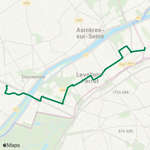 RATP La Défense-Metro-RER-Tramway - St-Ouen RER map