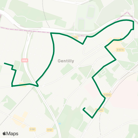 RATP Serv. urb. de Gentilly - Gabriel Peri - Soleil Levant map