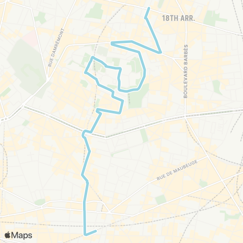 RATP Mairie du 18e - Jules Joffrin - le Peletier map