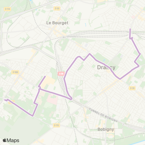 RATP Fort d'Aubervilliers-Metro - Drancy RER map