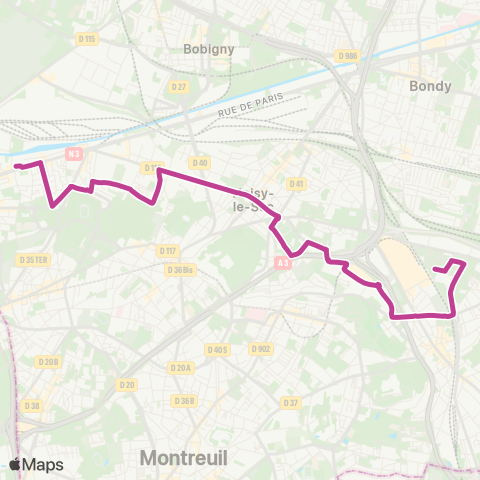 RATP 245 map