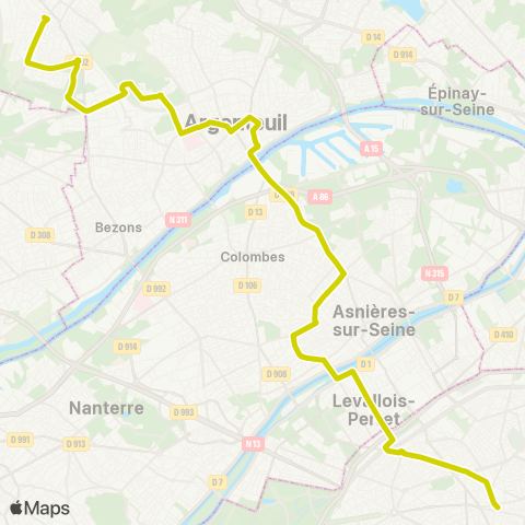 RATP Gare St-Lazare ↔ Gare de Cormeilles en Parisis map