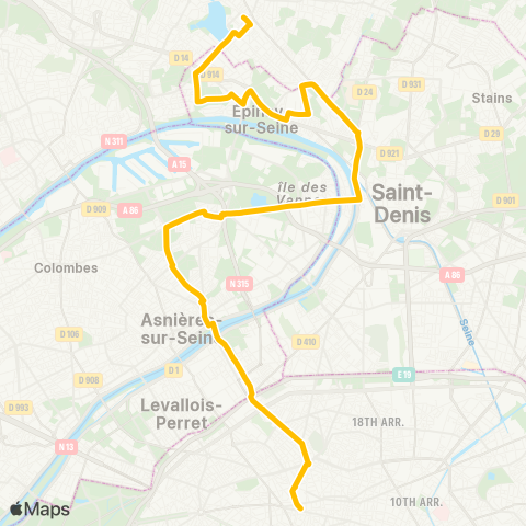 RATP Gare St-Lazare ↔ Gare d'Enghien-les-Bains map