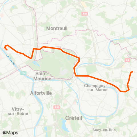 RATP Gare de Lyon - Diderot ↔ Villiers-s/-Marne - le Plessis-Trévise RER map