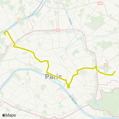 RATP Mairie de Montreuil - Rouget de Lisle ↔ Pont de Levallois - Bécon map