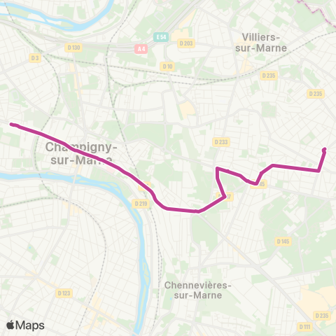 RATP Pl. de la Résistance - Champigny - St-Maur RER map