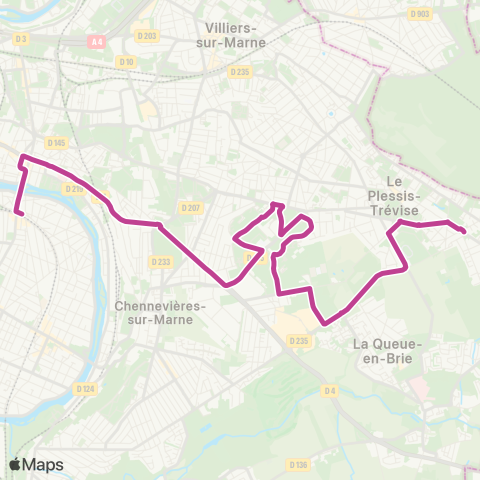 RATP Pl. de la Résistance - Champigny - St-Maur RER map