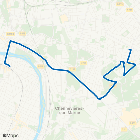 RATP Pl. de la Résistance - Champigny - St-Maur RER map