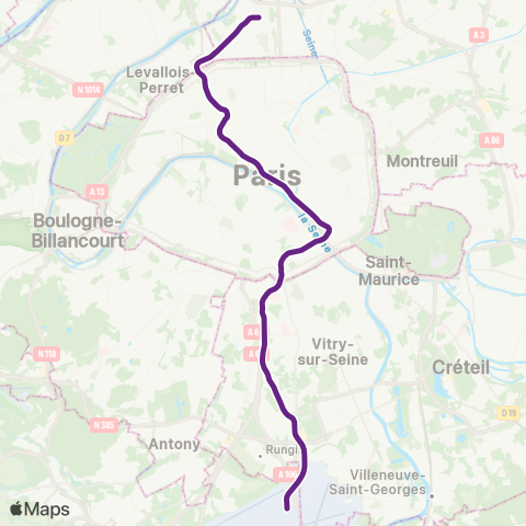 RATP Saint-Denis – Pleyel - Aéroport d'Orly map