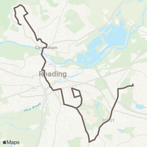 Reading Buses  map