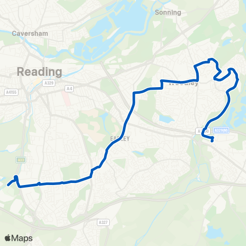 Reading Buses  map