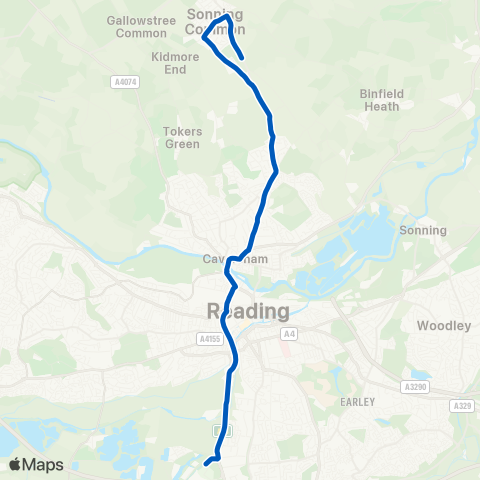 Reading Buses  map