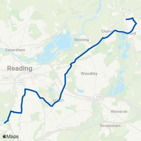 Reading Buses  map