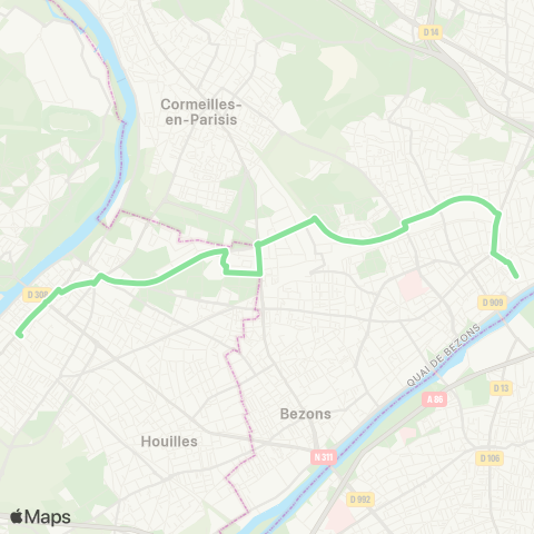 Argenteuil - Boucles de Seine Gare St-Germain-en-Laye / Rue Thiers↔︎Gare de Rueil-Malmaison map