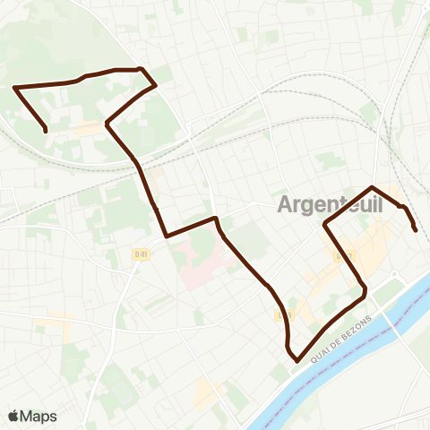 Argenteuil - Boucles de Seine Bérionne↔︎Gare d'Argenteuil map