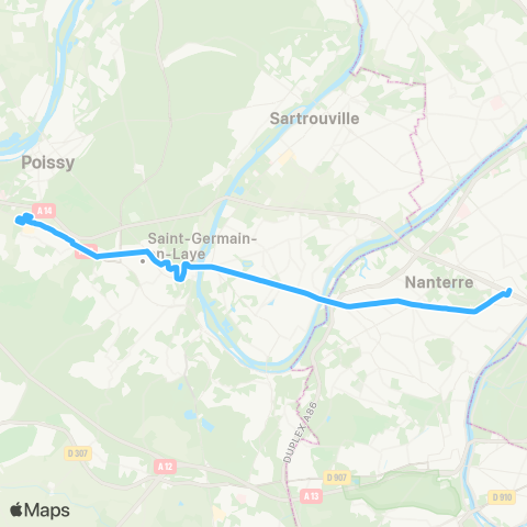 Saint Germain Boucles de Seine Express A14 Chambourcy map